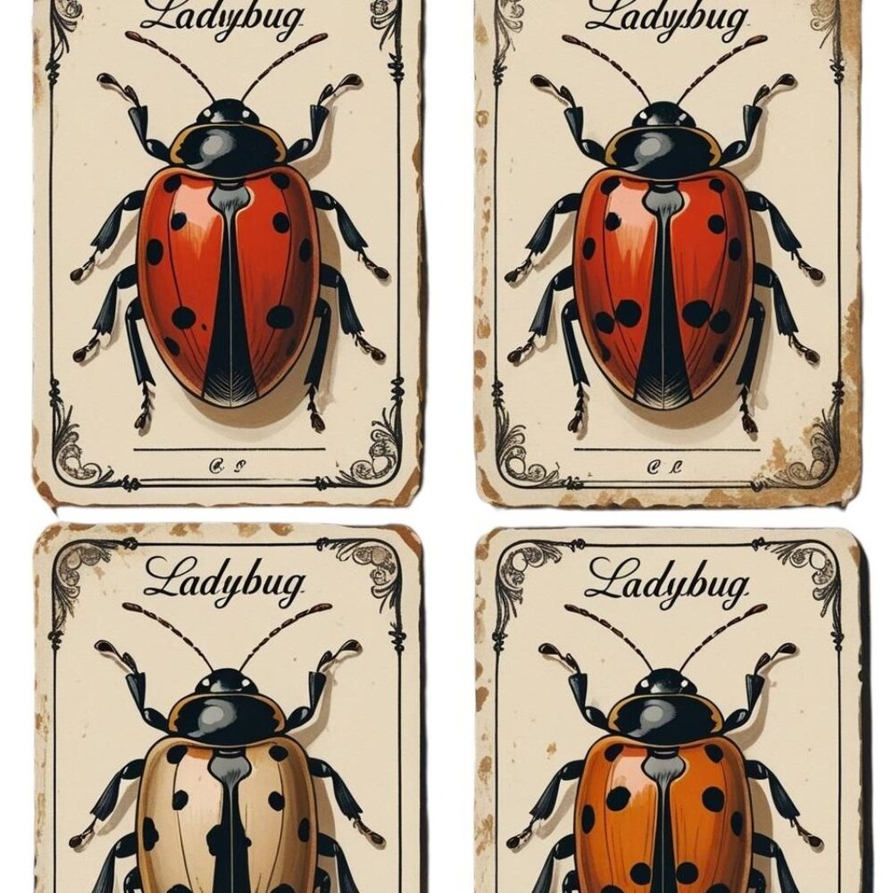 Junk Journal Ladybug pages